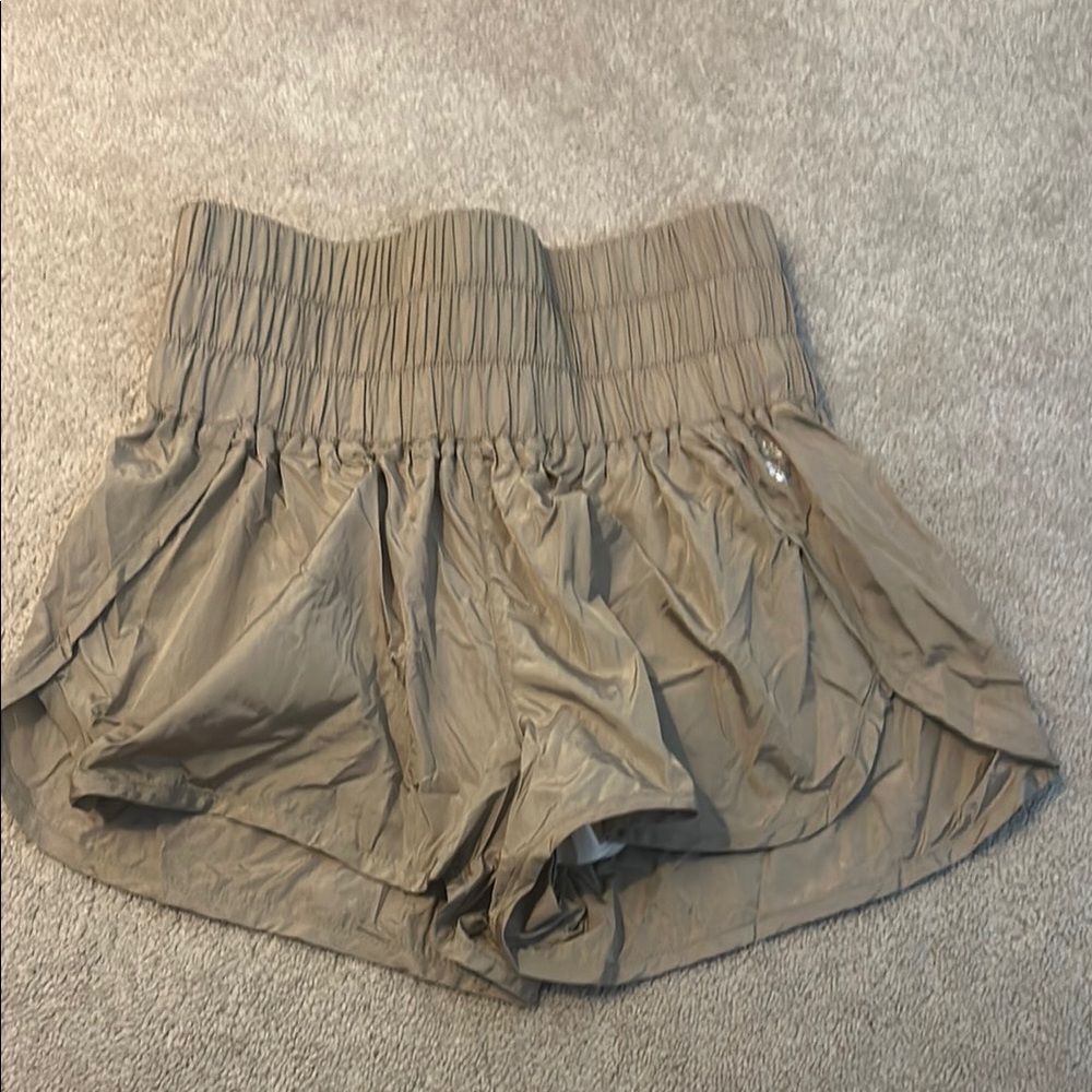 Women's Tan High-Waisted Shorts